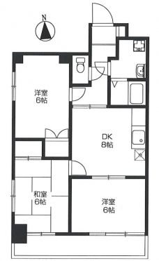 KサンライトマンションⅡの間取り図