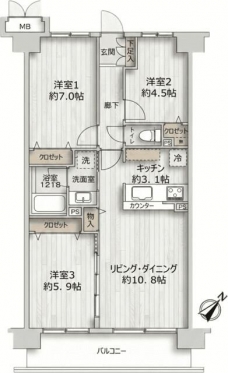 ウインベルコーラス浮間公園の間取り図
