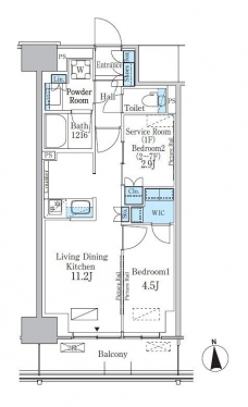 パークアクシス新宿百人町の間取り図