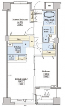 レジディアタワー上池袋（パーク棟）の間取り図