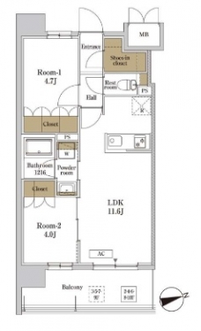 RJRプレシア川口の間取り図