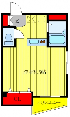 カミングホーム２番館の間取り図
