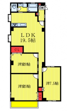 コーポフジクラの間取り図