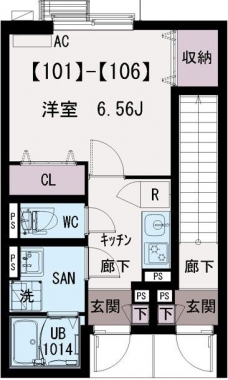 イクシオ江北の間取り図