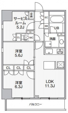 グランエール西日暮里NORTHの間取り図