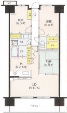 川口ティーブルーの間取り図
