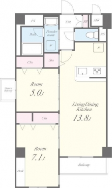 GARDEN COURT A 西高島平の間取り図
