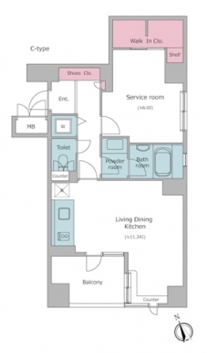 レジディア文京湯島の間取り図