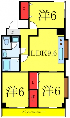フクロクハイマンション2号館の間取り図
