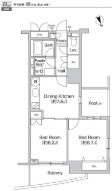 プライムアーバン町屋サウスコートの間取り図