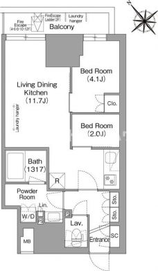 コンフォリア・リヴ東池袋の間取り図