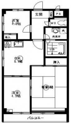 ハイクレスト喜沢南マンションの間取り図