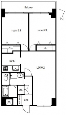 エスタールビルの間取り図