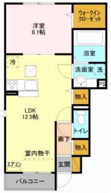 グリーンコーポシティ前川Bの間取り図