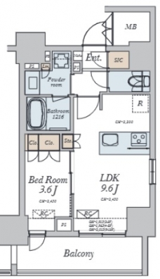 Alivis十条の間取り図