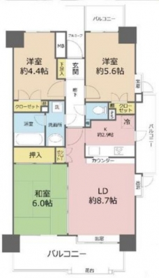 川口幸町パークホームズの間取り図