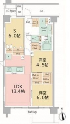 イニシア西日暮里　Wの間取り図