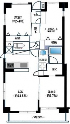 東急ドエル・アルス川口五丁目弐番館の間取り図