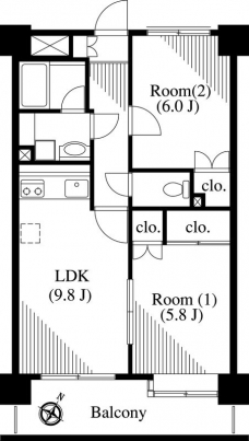 パークサイドハイツタケノヤの間取り図