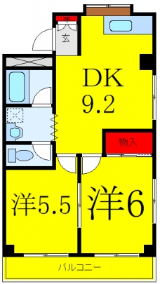 プラザ・サン・タナカ1号棟の間取り図