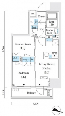 ジオエント本郷三丁目の間取り図