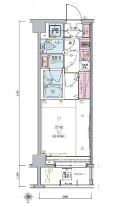 リヴシティ王子弐番館の間取り図