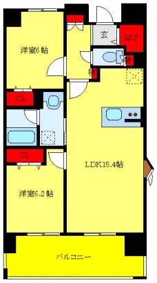ロイヤルパークス新田の間取り図