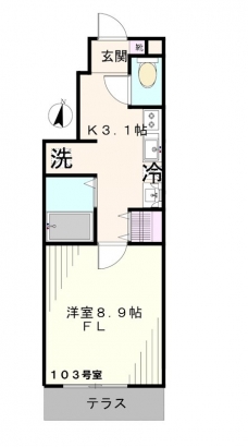 千駄木Ｊマンションの間取り図