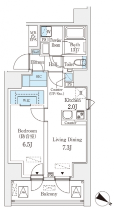 フィシオ飯田橋の間取り図