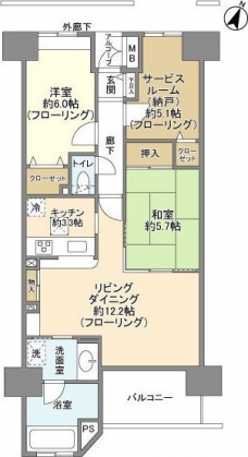 ベルドゥムール川口東の間取り図
