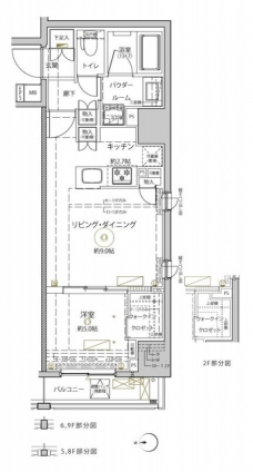 クレイシア秋葉原ラグゼスウィートの間取り図