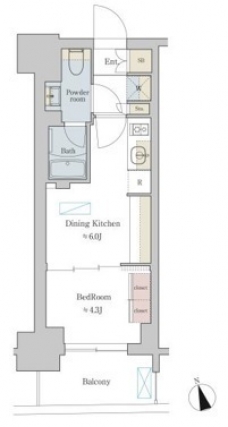 Brillia ist 町屋の間取り図