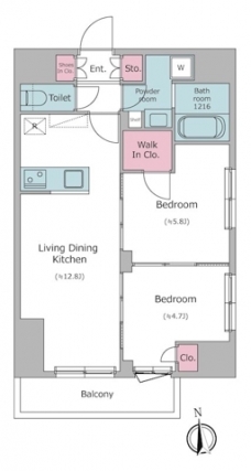 ドゥーエ入谷Ⅱの間取り図