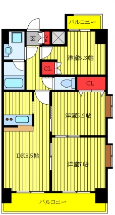 ヴェルデ王子Ⅲの間取り図