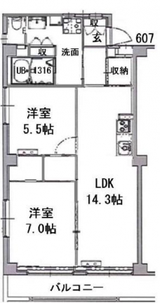 西川口グリーンマンションの間取り図