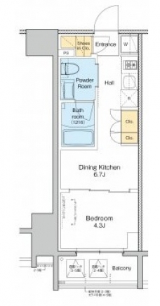 プラウドフラット日暮里の間取り図