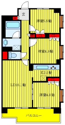 ザ・グランフォーリア西日暮里の間取り図