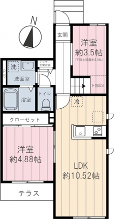 Blanca 大山 A棟の間取り図