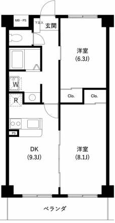 サンセゾンIの間取り図
