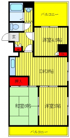 ウエルネスオクデラビルズの間取り図
