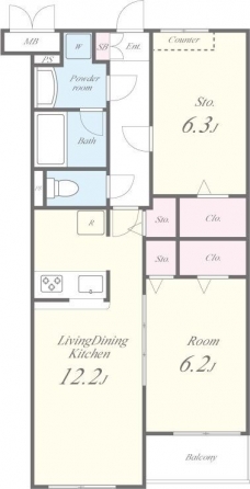 ヴァンテ武蔵浦和の間取り図