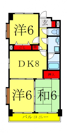 グラシアリノ武蔵浦和の間取り図