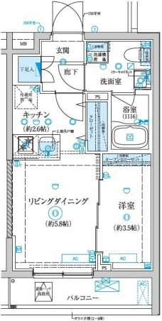 ベルシード王子神谷の間取り図
