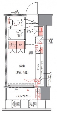 コムレジ赤羽　社会人棟の間取り図