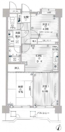 マイキャッスル浮間公園の間取り図