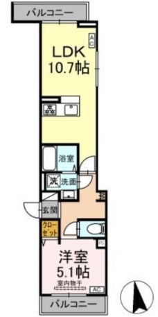北区豊島7丁目PJ B棟Nの間取り図