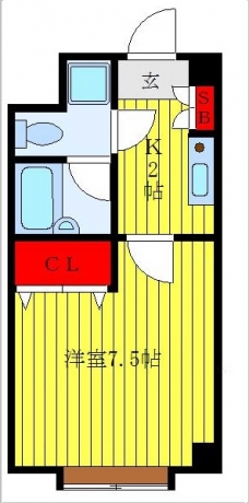 清水学生会館B館の間取り図
