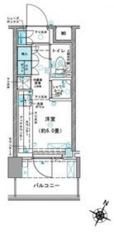 コムレジ赤羽　学生棟の間取り図