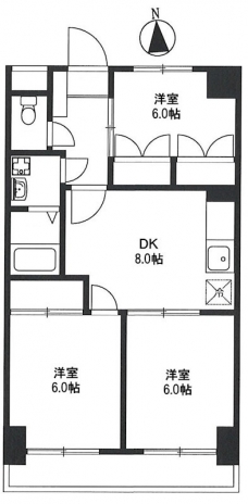 KサンライトマンションⅡの間取り図