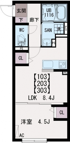 イクシオ入谷の間取り図